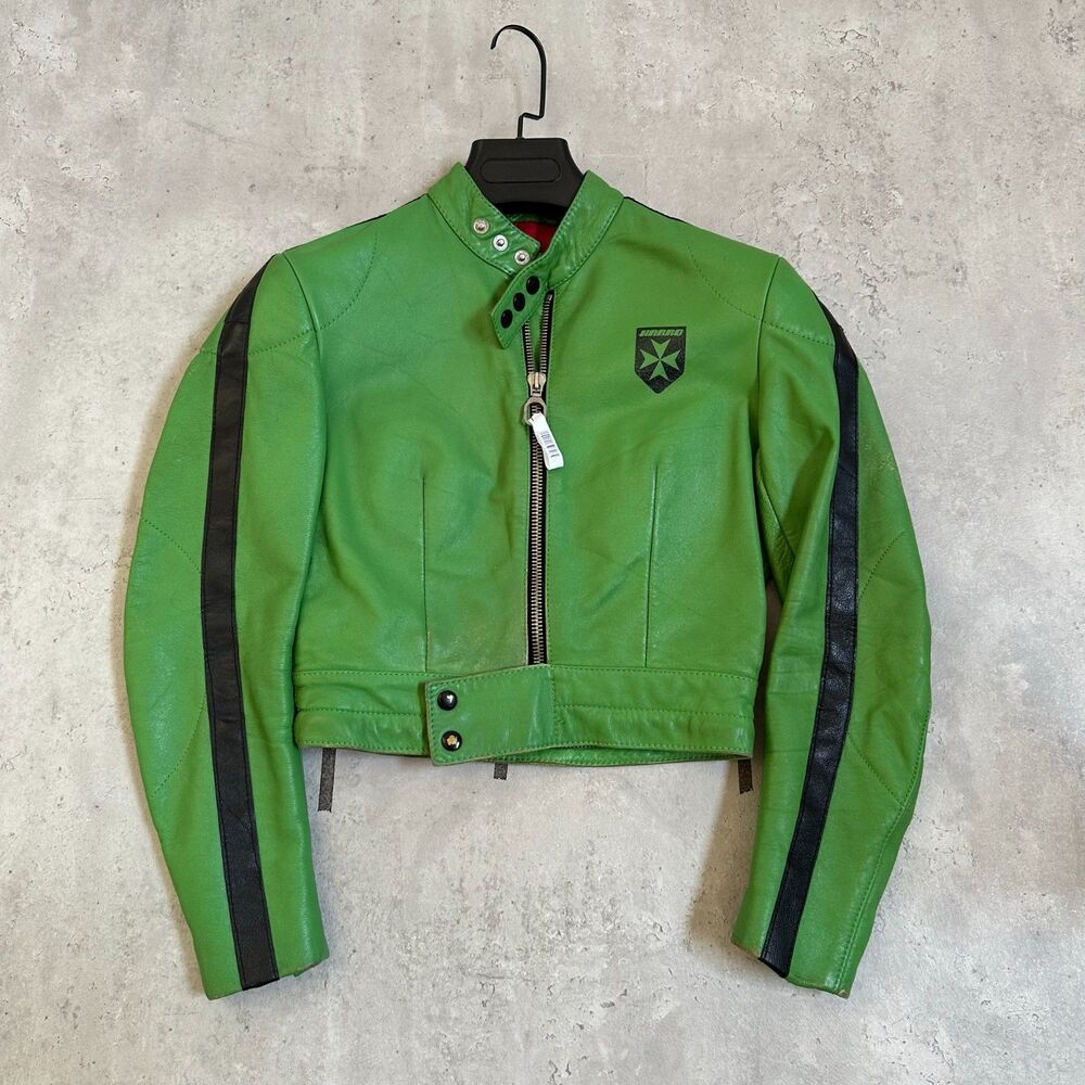 Harro Kombi Green Black Genuine Leather Moto Style Jacket